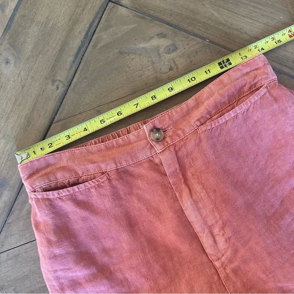 Faherty Sun Strider Linen Pants Wide Leg High Rise Womens Small Red Rock/Orange - Picture 8 of 13